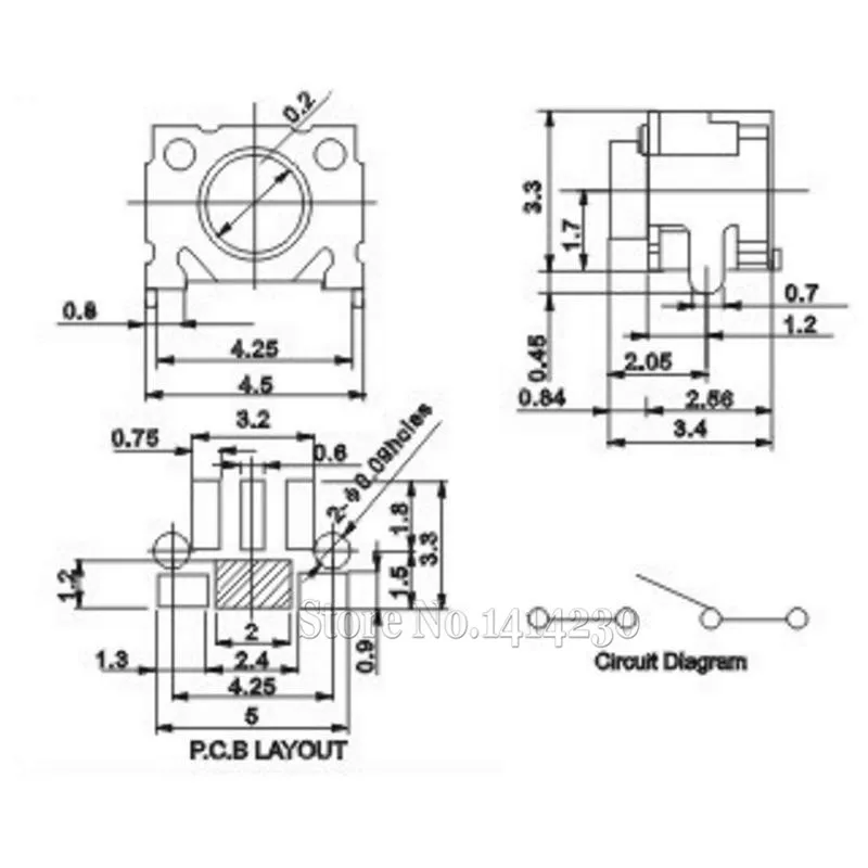 10PCS 3*5 MP3 MP4 Accessories Color Screen Switch Tripod PSP Accessories touch switch 3x5mm