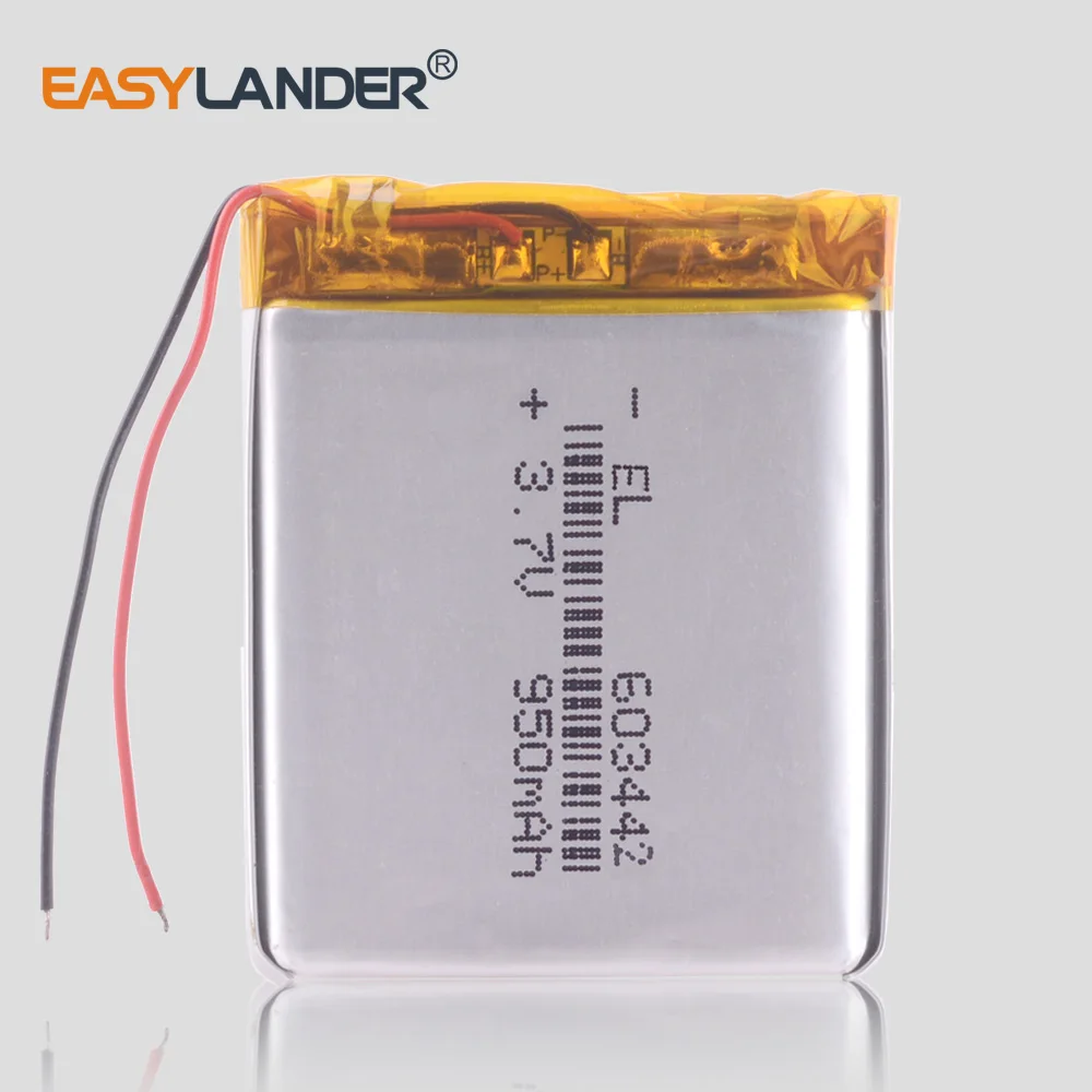 603442 3.7V 950mAh Rechargeable Lithium Li-ion Li Polymer Battery For flashlight diode MP3 player vertical mouse dvr