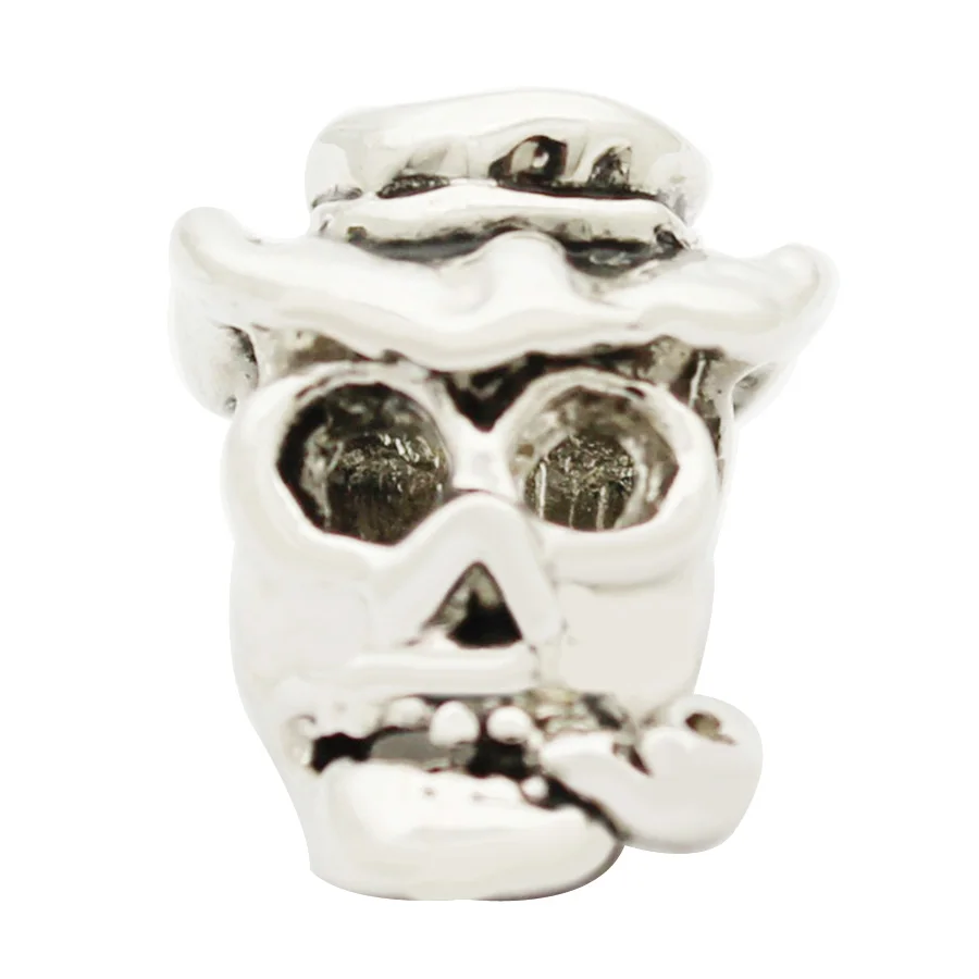 2023 New Free Shipping  Halloween Skull Mouth Europe And the New Listing Diao Pipe Amulet Charm Beads Fit Pandora Bracelet