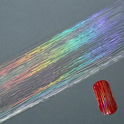 Décalcomanie holographique pour nail art, 100x4cm/pièce, colle de transfert, N64.Foil, décoration laser, paillettes argentées, eau tombante, design nail art