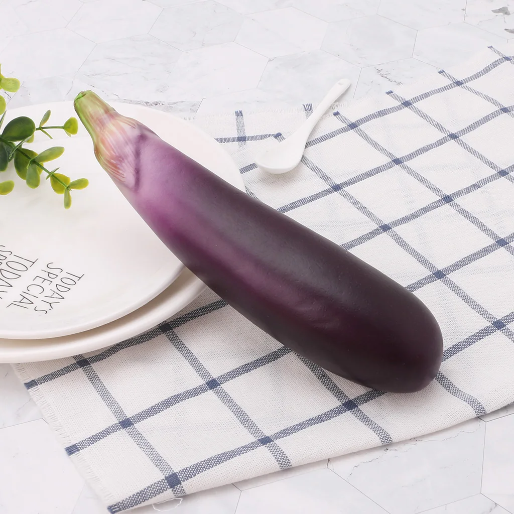 Lifelike Artificial Eggplants Simulation Fake Vegetable Photo Props Home Kitchen Decoration Kids Teaching Toy Nov-6A