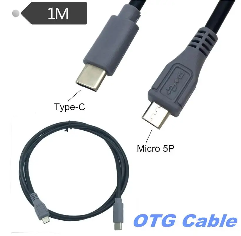 Type C to Micro USB B OTG Cable for DAC Portable Digital Audio Amplifier 20cm 50cm 100cm