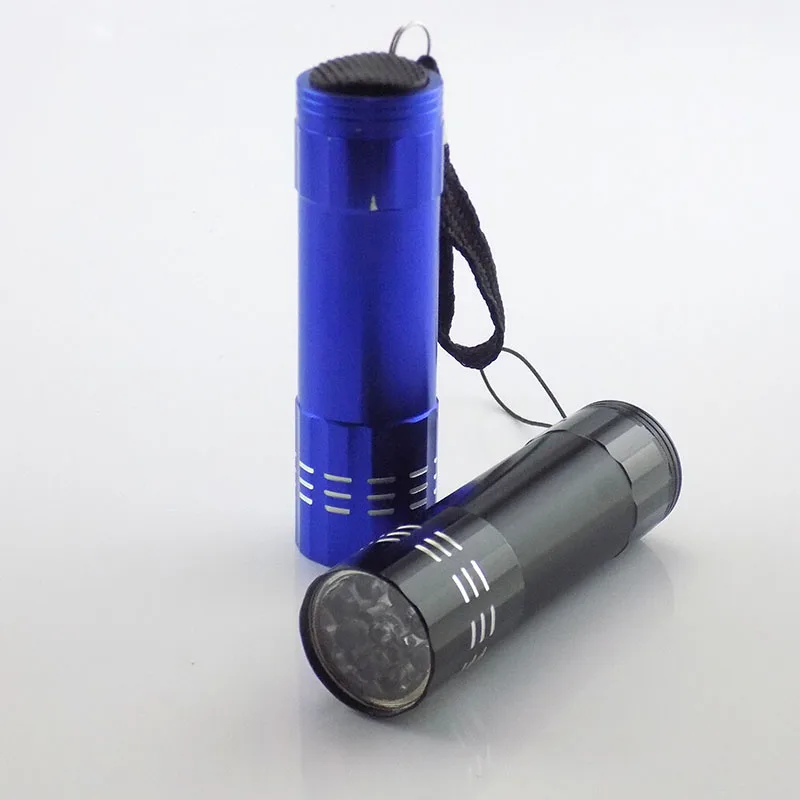 9 led Mini torcia flash torcia lampada AAA batteria piccola tasca torcia portatile portachiavi lampada ad alta potenza per il campeggio
