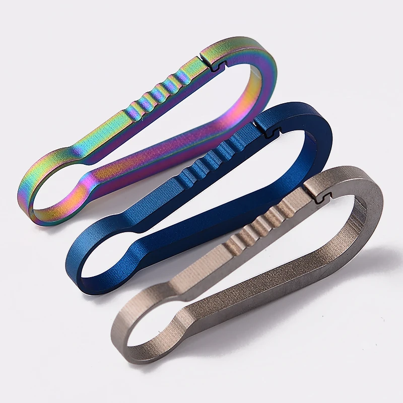 Pure Titanium TC4 Keychain EDC Backpack Hanging Spring Buckle Anti-lost Key Holder dropshipping FW213