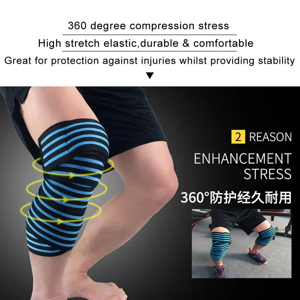 1 para 200*8cm podnoszenie ciężarów ochraniacze na kolana trening Fitness orteza stawu łokciowego zespoły Gym Squat Knee Protector noga Sport