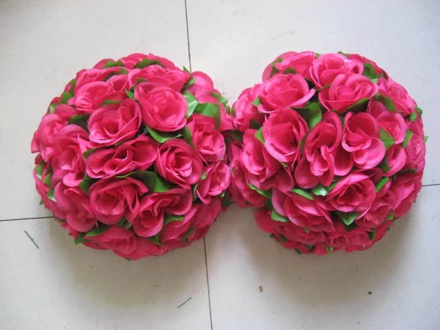 SPR 15cm plum with green leaves,wedding kissing flower ball,celebration decoration flower ball,party holiday decoration flower