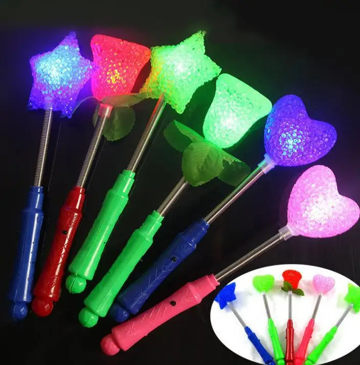 

LED flashing light up sticks glowing rose star heart magic wands party night activities Concert carnivals Props birthday Favor