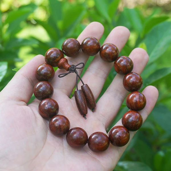 15mm Natural Grade AAA Red Sandalwood Mala Beads Japa Mala ,Man Bracelet Yoga Mala DIY Accessories