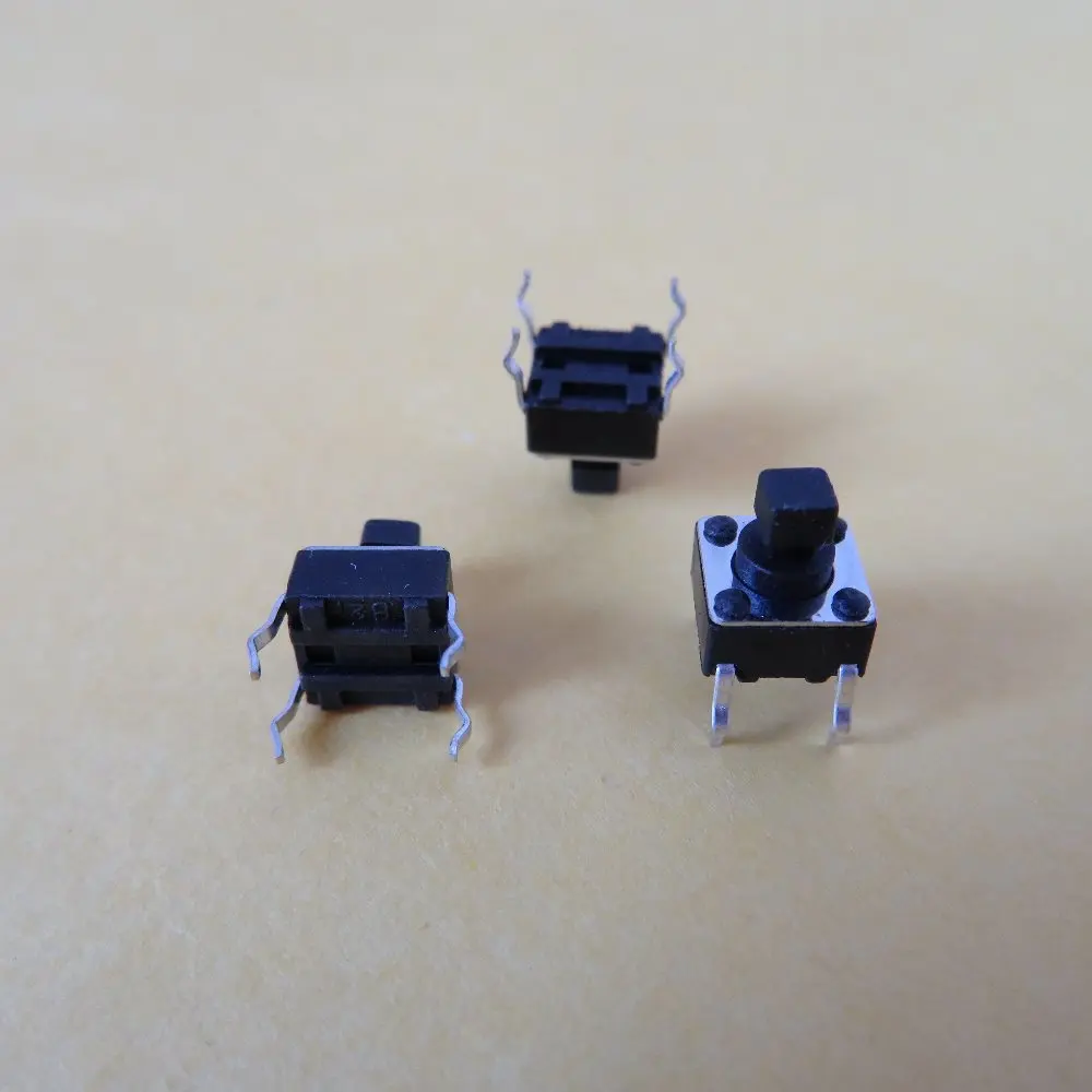 20Pcs/lot 6x6x7.3(H)mm DIP square head Micro Push Button Tactile Tact Electronic Momentary Switch drucktaster schalter with caps