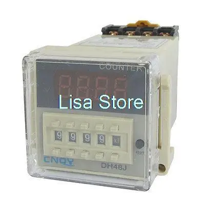 

DH48JA 1-999900 Count Up Digital Counter Relay w Base AC 220V 50/60Hz