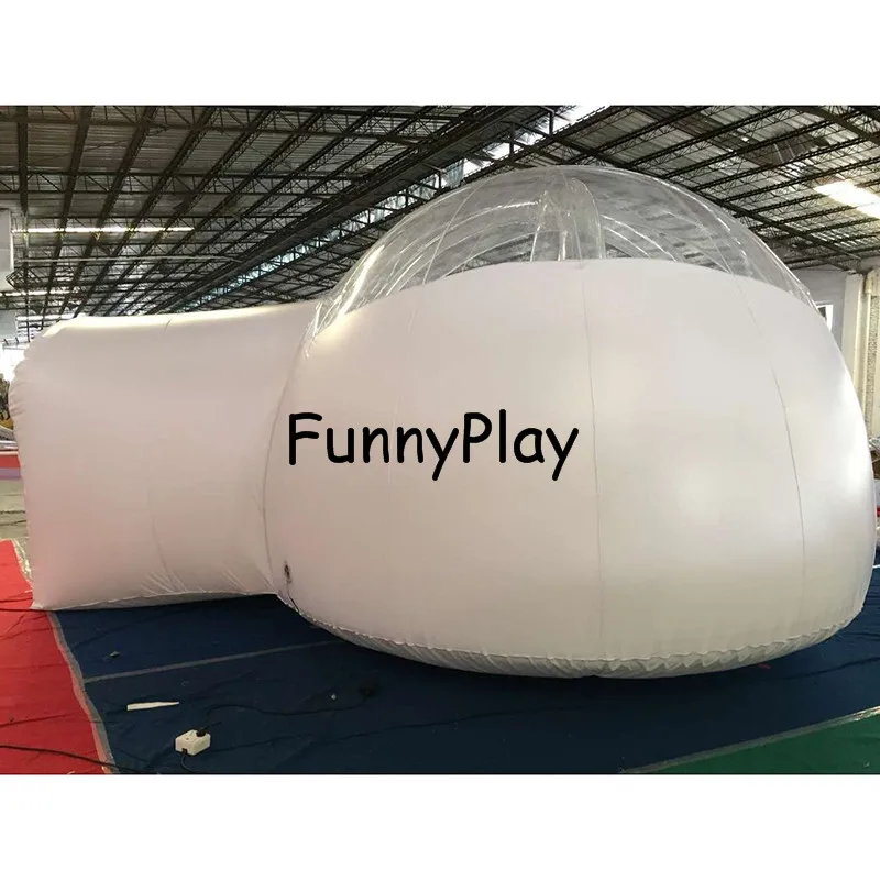 inflatable camping tent,Free shipping 5*3.5m commercial inflatable with airtight door frame and 2pcs blowers bubble tent