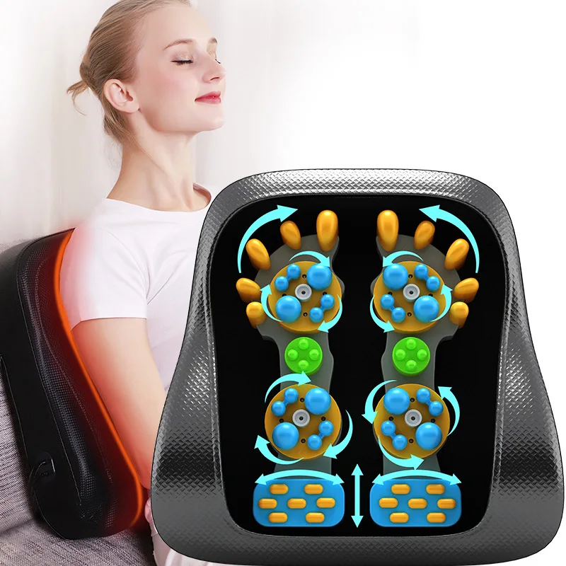 

220V Massage Pad Back Full-body Multifunctional Household Massage Device Waist Heating Neck and Shoulder Electric Massage Pillow