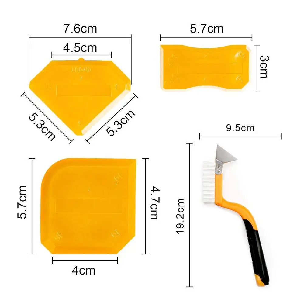 Sealant Tool Grooving Tool I Complete Set: Joint Brush with Joint Scraper and Joint Smoother I Perfect for Bathroom, Kitchen