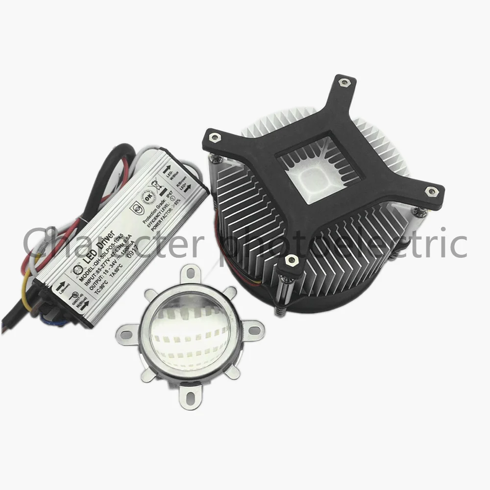 LED 50Watt 395nm -400nm UV Ultra Violet High power LED +50W IP67 Waterproof Driver AC 85-265V +heatsink,lens LED  Kit