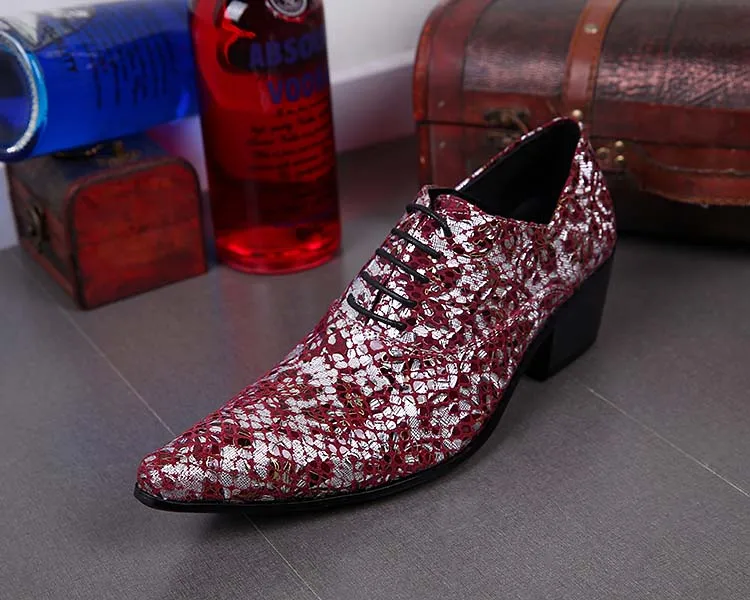 British style summer mens dress shoes high heels lace up pointy oxford shoes for men glitter genuine leather velvet loafers