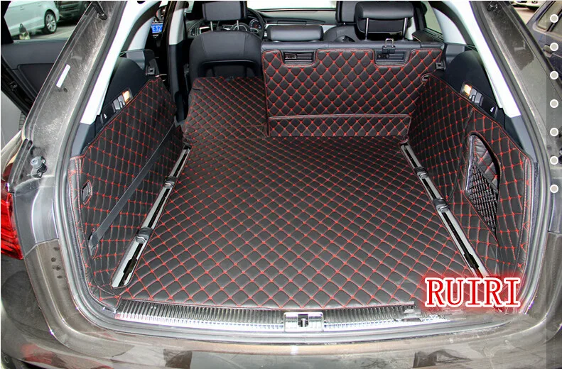 

High quality! Full set car trunk mats for Audi A6 Avant C7 2017-2011 durable waterproof cargo liner mat boot carpets for A6 2013