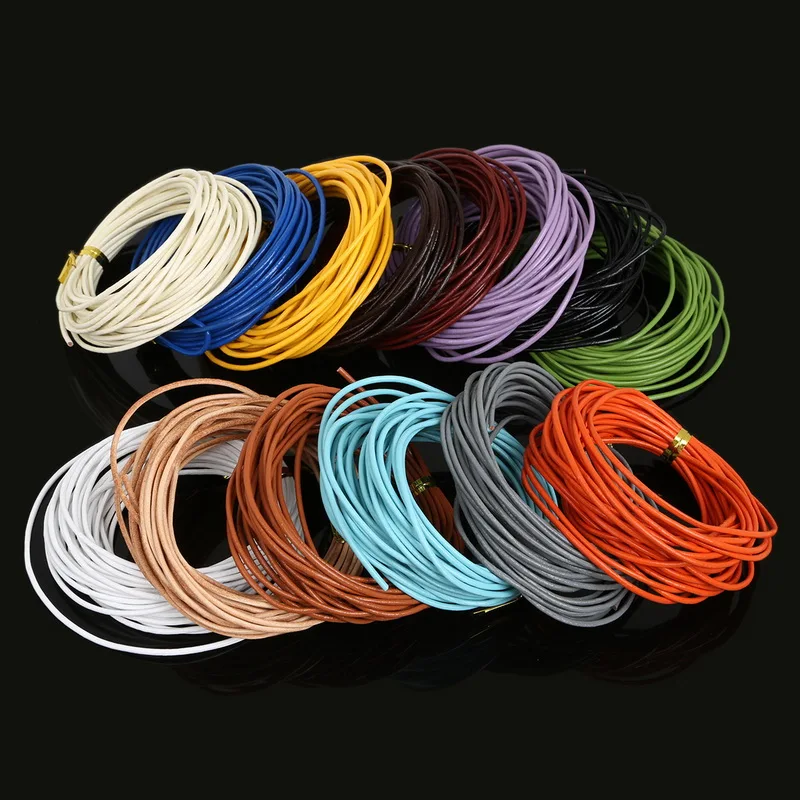 5M 1.5mm 100% Real Leather Jewelry Cord String Beading Cords DIY Accessories for Necklace Bracelet Jewelry Material Supplies