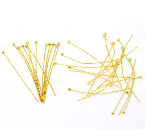 

Free Shipping 300pcs Gold Plated Ball Head Pins 45x0.7mm Jewelry Making Findings Wholesale