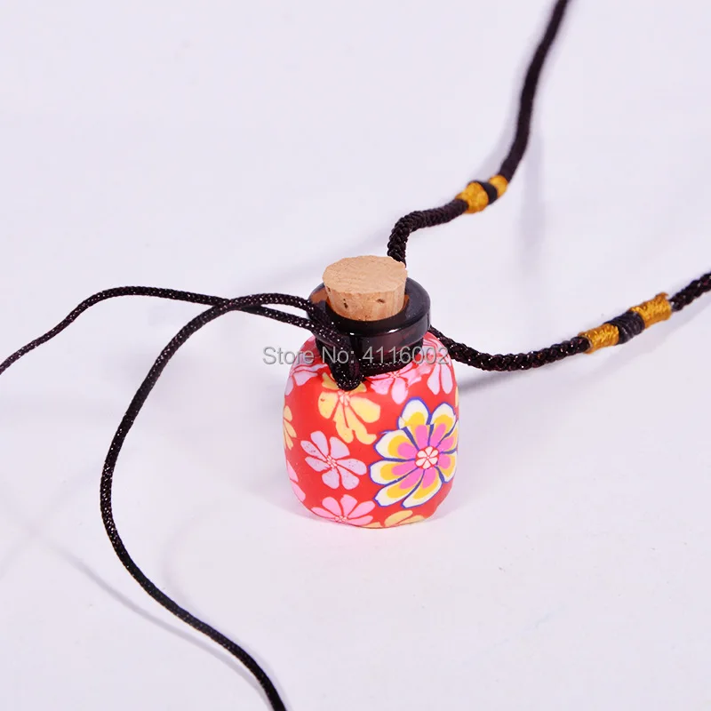 500 pieces/lot 2ml Essential Oil Diffuser Polymer Clay Perfume Bottle Car Hanging Decoration Pendant Necklace