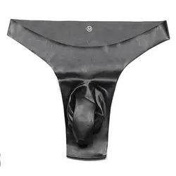 Hot big sale thongs new Latex  briefs underpants  underwear T shorts G string with cock penis sheath 5 size