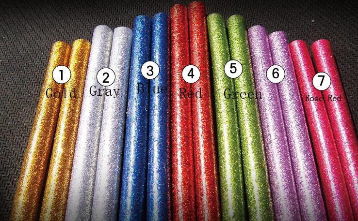 20 x Gold/Red/ Gray/Rose Red/Blue/Green Tone Glitter Hot Melt Glue Stick 11mm for Electric Tool Heating Gun