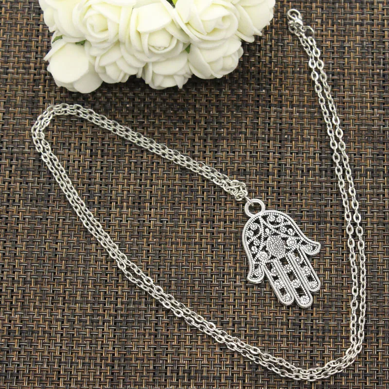 New Fashion Pendant Hamsa Palm Hand Protect Choker Charm Short Long DIY Necklace Factory Price Handmade Jewelry