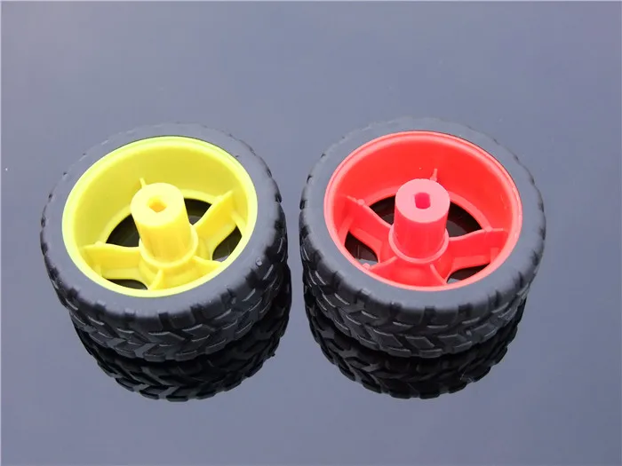 1pc K352 65mm Diameter Toy Car Rubber Tire TT Robot Deceleration Motor Wheel DIY Car