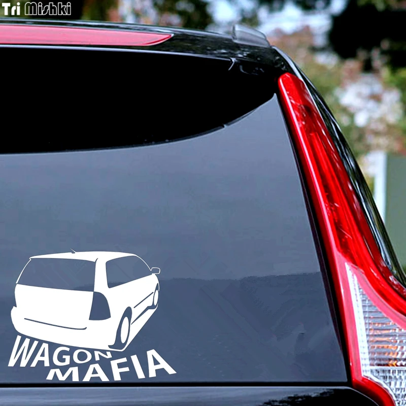 Tri Mishki HZX012# 15*19.1cm car shape for corolla fielder wagon mafia car sticker Vinyl Decals Motorcycle Accessories stickers