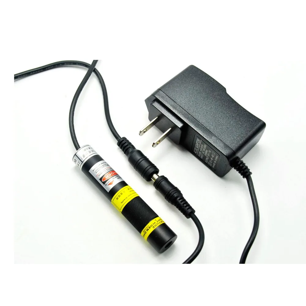 Focusable 780nm 100mW IR Infrared Line Laser Diode Module 16x68mm with K9 Glass Lens and US/EU/UK/AU 5V 1A Adapter