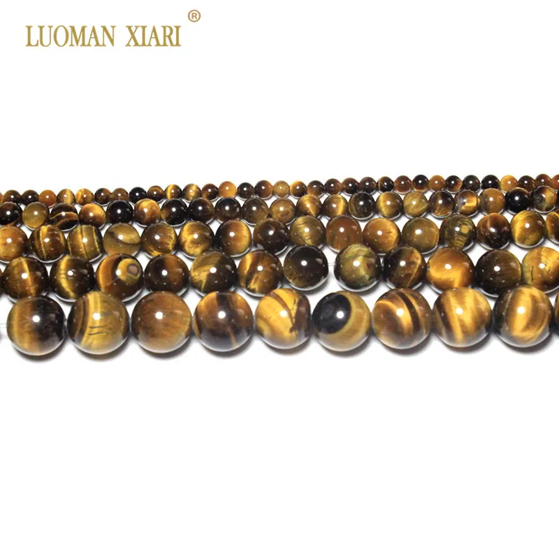 Wholesale Round AAA+ Quality Natural Tiger Eye Stone Beads For Jewelry Making Diy Bracelet Necklace 4/6/8/10/12 mm Strand 15\'\'