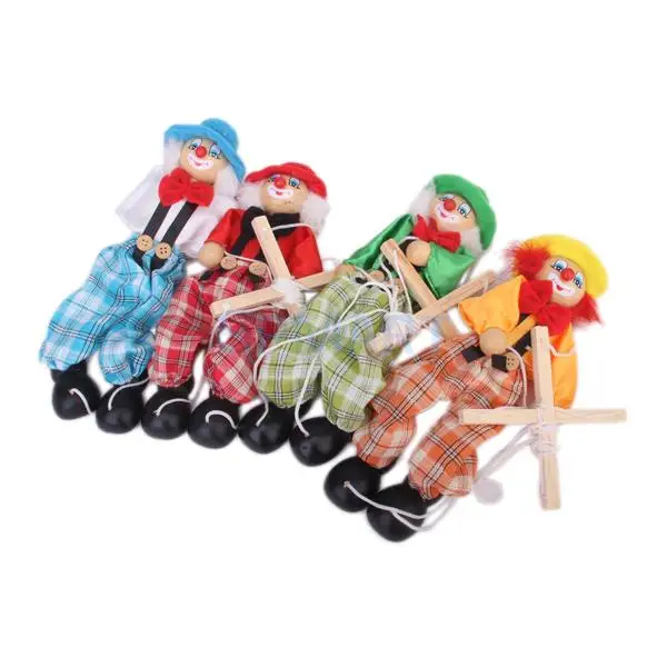 Marionetas de payaso de madera, juguete para niños, 1 unidad