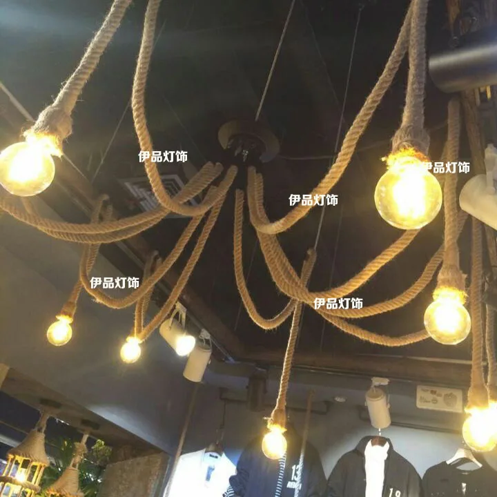 American country clothing store Pendant Lights rope creative retro The heavenly maids scatter blossoms. Internet cafes lamps