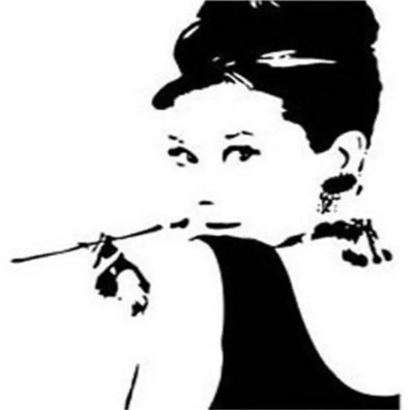 

audrey hepburn wall stickers zooyoo 8107 patterns wall decals bedroom home decorations diy hot selling 2015 wall art living room