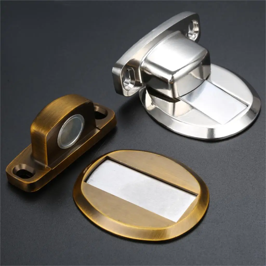 Magnetic Door Stopper Non-punch Door Holder Hidden Doorstop Furniture Door Hardware Zinc Alloy