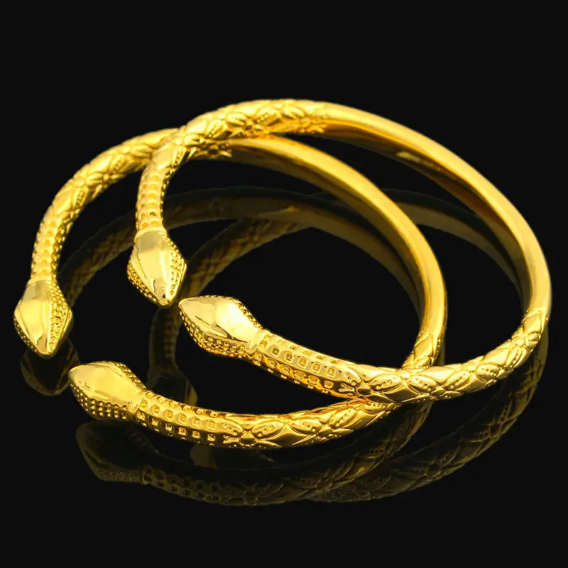 Adixyn 2pcs/lot Free Size Gold Nail Bracelet For Women Men Gold Color Bangle jewelry Ethiopian/USA/African Items