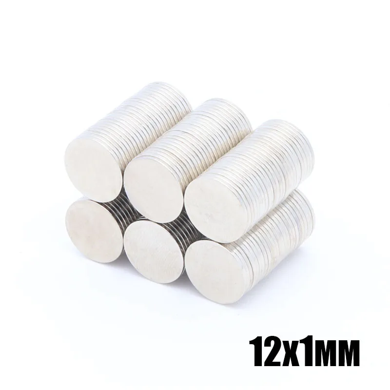 100 pz 12mm x 1mm magnete a disco rotondo Super forte 12x1mm terre Rare neodimio N35 magnete circolare magnete permanente 12mm * 1mm