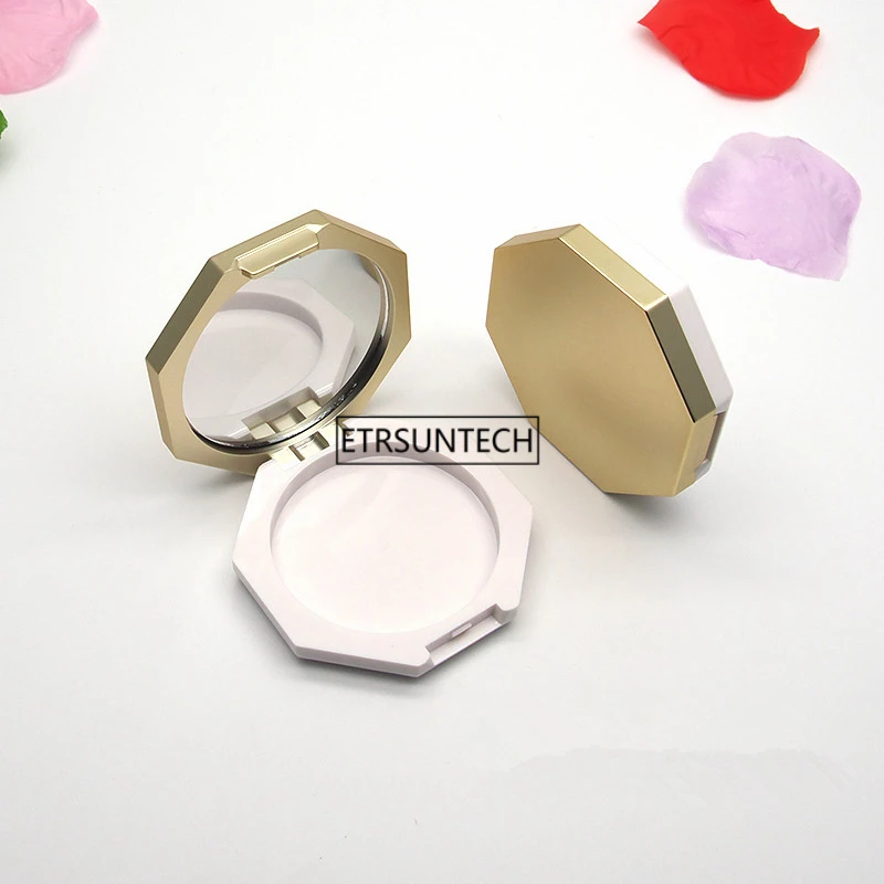 100pcs Empty Gold Powder Compact Eyeshadow Case Lipstick Container DIY Blush Box with Mirror F2923