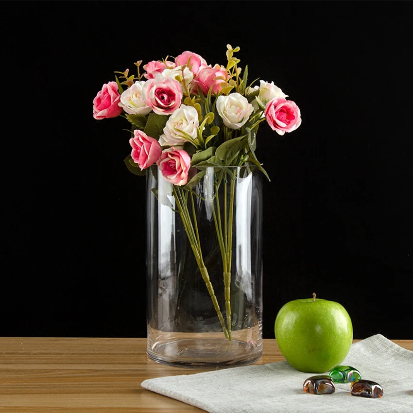 European Style Transparent Clear Tabletop tall Glass Vase Bottle Terrarium Hydroponic Container Pot Flower Home Wedding Decor image 5