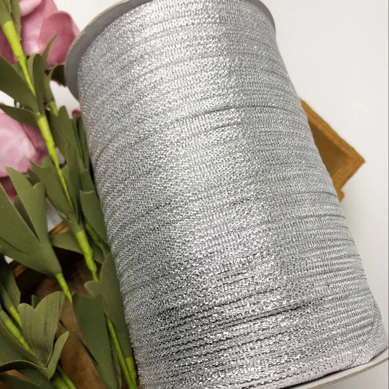 (20 meters/lot) 1/8\'\' (3mm) Silver Metallic Glitter Ribbon Colorful gift package ribbons wholesale