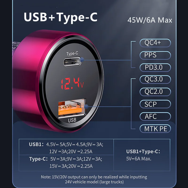 Baseus-차량용 고속 충전기 6A 45W 듀얼 USB c형, QC4.0, PD3.0, 아이폰 13 프로, 샤오미, 삼성폰용 자동차 고속 충전