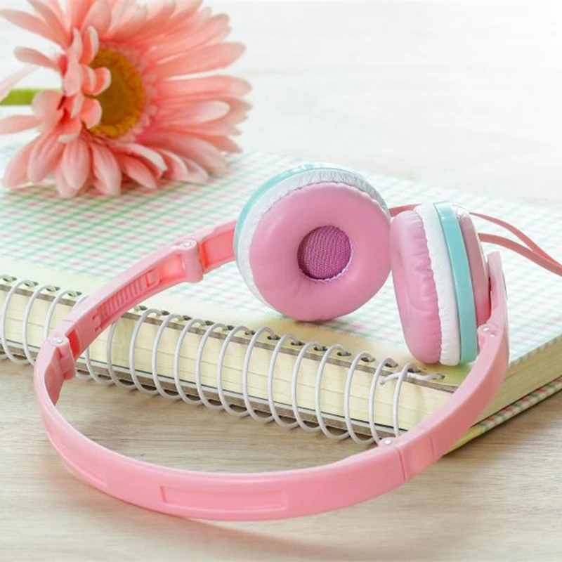 Chiclits Cute Girls Stereo Headphones Candy Color Foldable Kids Headset Earphone for Xiaomi Mobile Phone Mp3 Tablet Laptop Gift