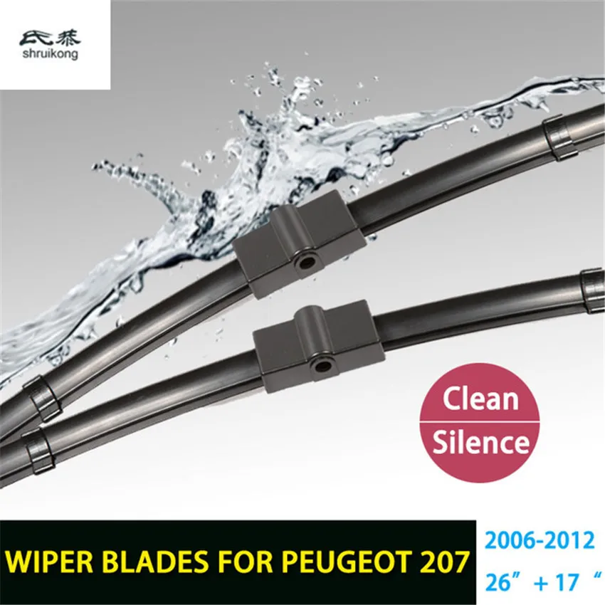 2pcs/Lot Car Styling Stickers Wiper Blades For Peugeot 207 (2006-2012) 26