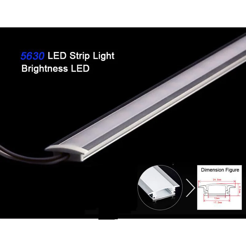 

15W 100CM led Strip 5630 LED Bar U Groove Light Pure White 4500k 6000K DC12V 24V LED Tube Hard LED Strip 50PCS/Lot