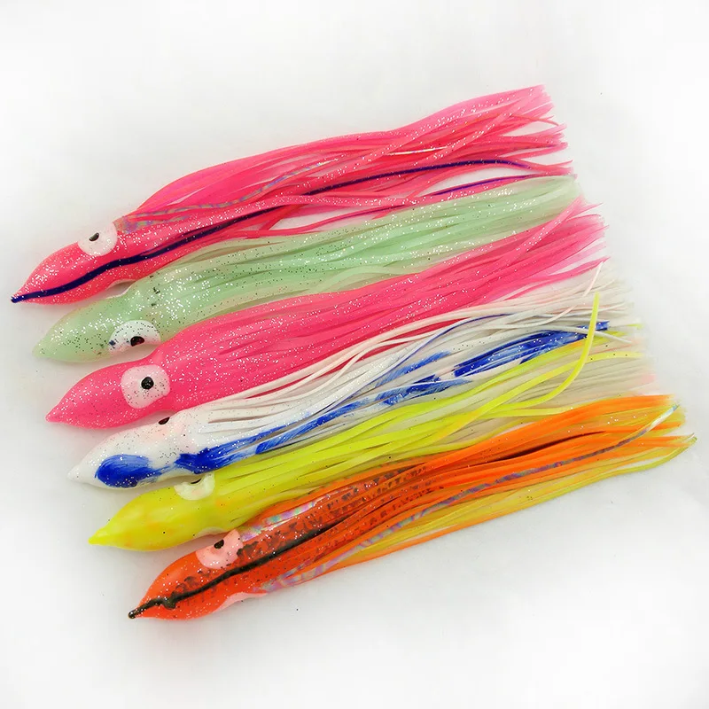 2Pcs/bag 24cm Mixed Color Fishing octopus skirt squid lure octopus Jig soft bait squid lures