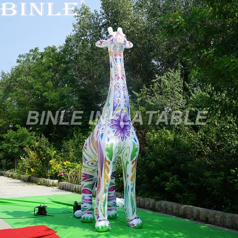 Creative design colorful giant inflatable cartoon deer advertising party festive decoration event animal model for zoo