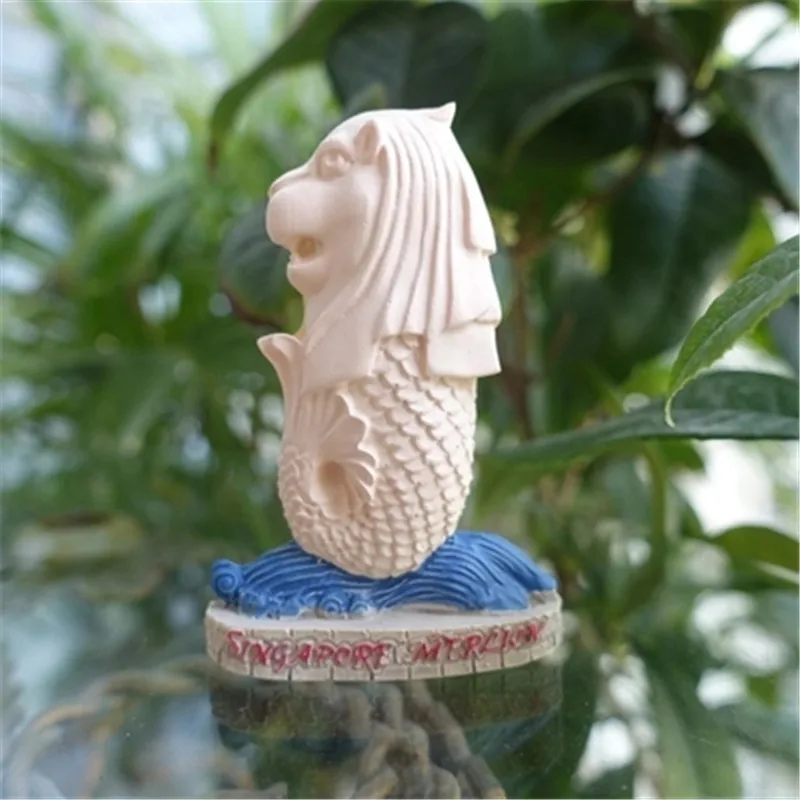 Tourist Souvenir Fridge Magnets Singapore the Merlion Figures toys car home office decoration party favor gift Free Shipping