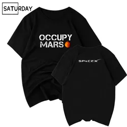 Maglietta Space X da uomo Tesla Tees Casual Top Design occupa Mars maglietta 100% cotone Spacex Graphic Tees Men