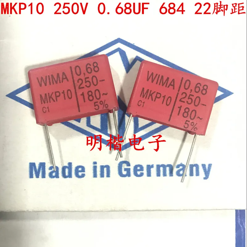 

2020 hot sale 10pcs/20pcs Germany WIMA MKP10 250V 0.68UF 250V 684 680n P: 22.5mm Audio capacitor free shipping