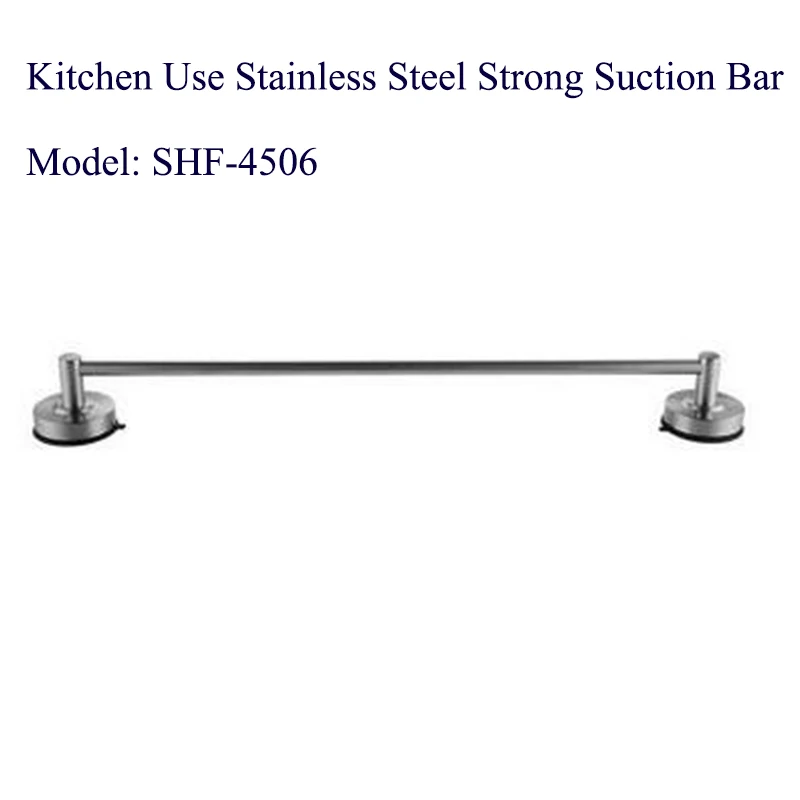 

Bath Room Kitchen Use Stainless Steel Strong Suction Bar Vacuum Suction Cup Free-Nail Hanging Rod Multi Hook Frame