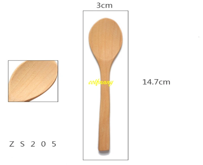 500pcs/lot Condiment Utensil Wood Honey Coffee Spoon Small Wooden Spoon Kitchen Cooking Teaspoon Kids Ice Cream Tableware Tool